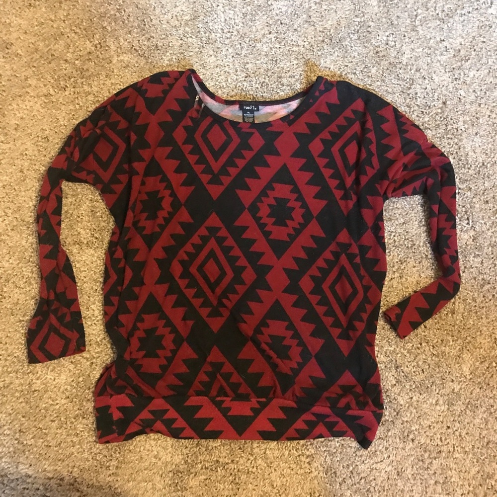 Rue 21 red and black sweater Sz XL